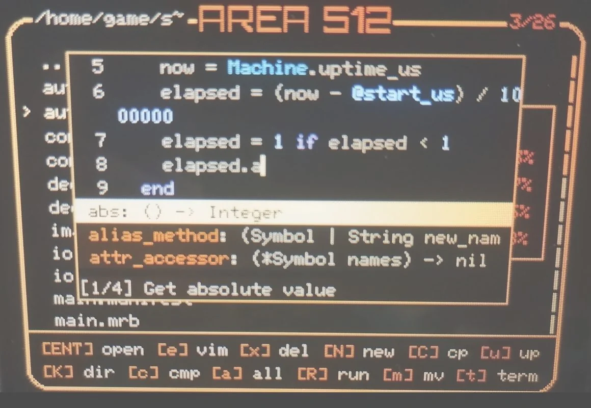 The ultimate on-device editor, AREA512's editor with a completion list